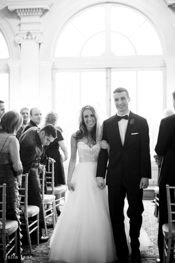 indoor wedding ceremony at cairnwood estate