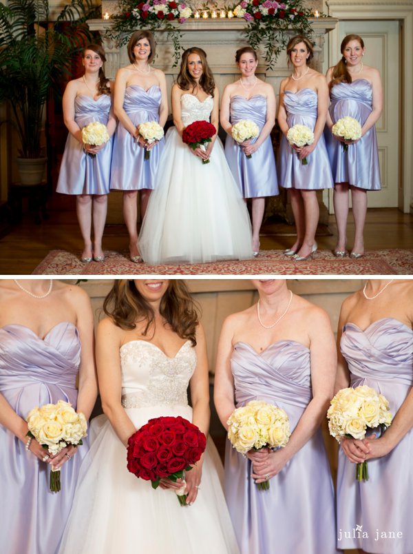 Indoor bridal party photos at Cairnwood Estate