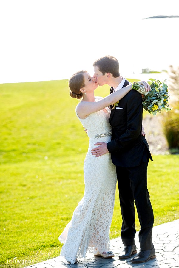 bride and groom at the water's edge resort and spa