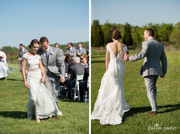 outdoor wedding ceremony at saltwater farm vineyard 
