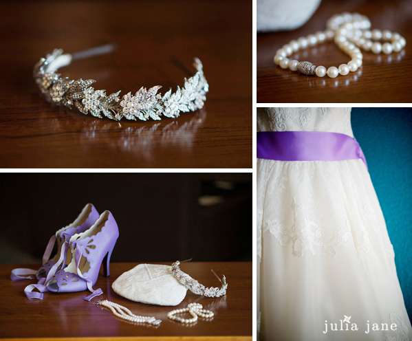 purple bridal details