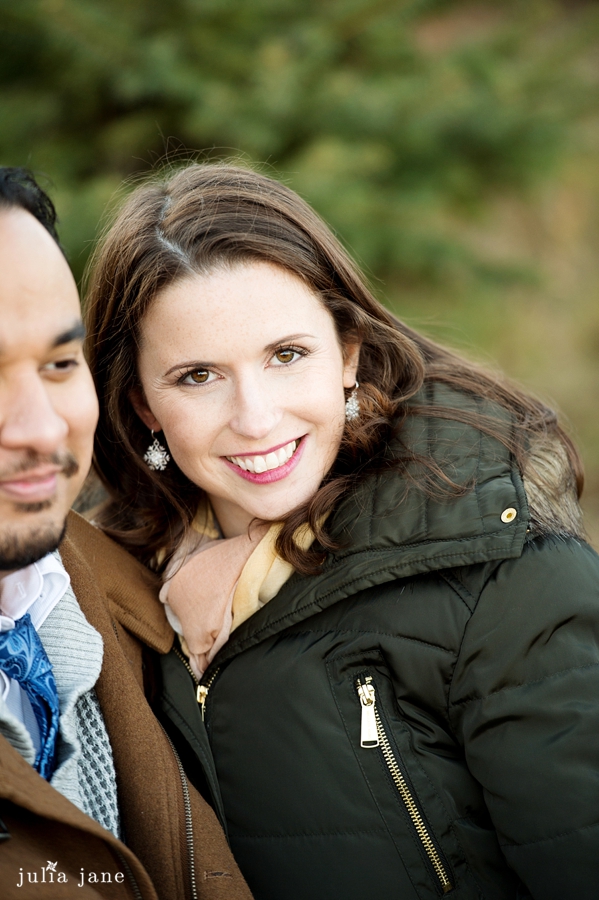 tree farm engagement session